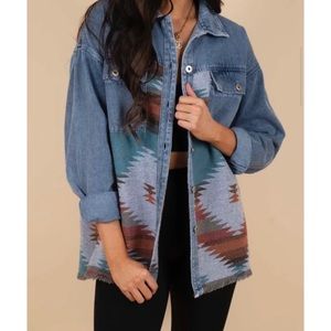 Aztec Print Shacket